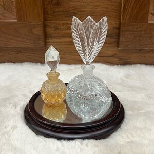 Pair of small crystal perfume bottles